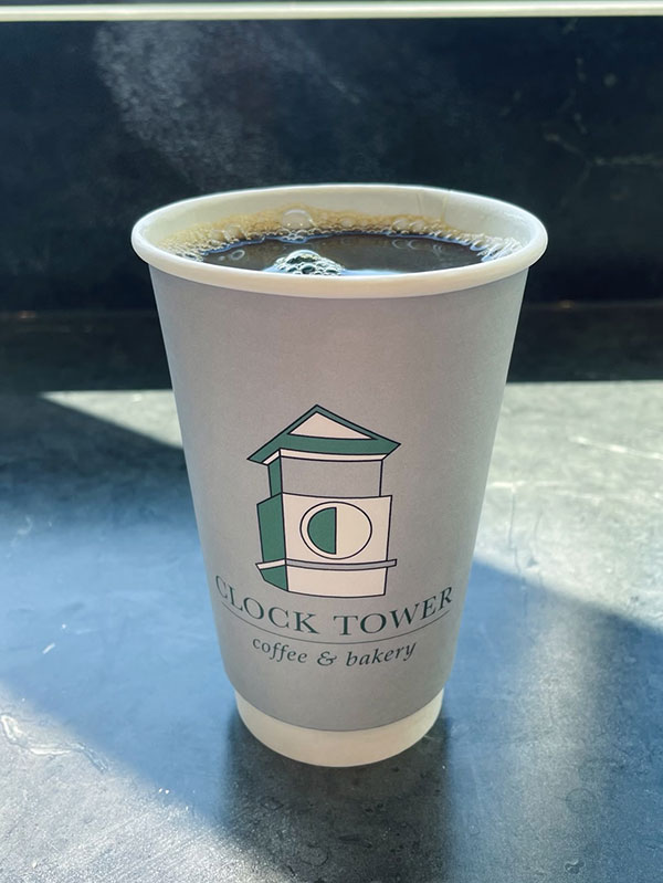 Clock Tower Coffee & Bakery cup of coffee